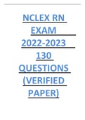 NCLEX RN EXAM 2022-2023 130 QUESTIONS (VERIFIED PAPER)