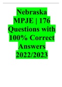  Nebraska MPJE; 176 Questions with 100% Correct Answers 2022-2023