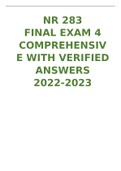 NR 283 FINAL EXAM 4 COMPREHENSIVE WITH VERIFIED ANSWERS 2022/2023.