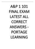  A&P 1 101 FINAL Exam Latest All Correct Answers - Portage Learning