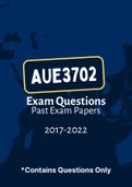 AUE3702 - Exam Questions PACK (2017-2022)