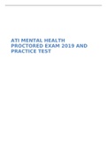 ATI MENTAL HEALTH PROCTORED EXAM 2019 AND PRACTICE TEST 