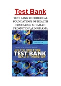 TEST BANK THEORETICAL FOUNDATIONS OF HEALTH EDUCATION & HEALTH PROMOTION 3RD EDITION SHARMA with Question and Answers (Chapter 1 to 11)