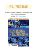 TEST BANK THEORETICAL FOUNDATIONS OF HEALTH EDUCATION & HEALTH PROMOTION 3RD SHARMA with Question and Answers, From Chapter 1 to 11