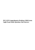 PN VATI Comprehensive Predictor 2020 Green Light Exam Study Questions And Answers.
