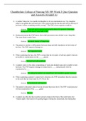 Chamberlain College of Nursing NR 509 Week 2 Quiz Question and Answers (Graded A)