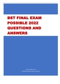 BST FINAL EXAM POSSIBLE 2022