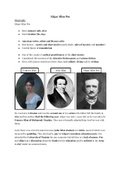 Biography of Edgar Allan Poe and the summary of his story: The Raven