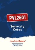 PVL2601 - Summarised Cases (Family Law) 