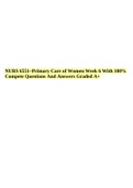 NURS 6551 - Primary Care Of Women Week 6 With 100% Compete Questions And Answers Graded A+.