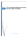 ATI Leadership Management Exam Q&A Test Bank 2022