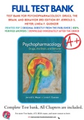 Test Bank For Psychopharmacology: Drugs, the Brain, and Behavior 3rd Edition by Jerrold S. Meyer; Linda F. Quenzer 9781605355559 Chapter 1-20 Complete Guide.
