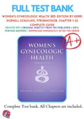 Test Banks For Women’s Gynecologic Health 3rd Edition by Kerri Durnell Schuiling, 9781284076028, Chapter 1-32 Complete Guide