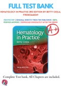 Test Banks For Hematology in Practice 3rd Edition by Betty Ciesla, 9780803668249, Chapter 1-21 Complete Guide