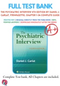 Test Banks For The Psychiatric Interview 4th Edition by Daniel J. Carlat, 9781496327710, Chapter 1-34 Complete Guide