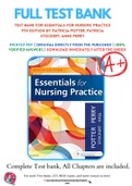 Test Bank For Essentials for Nursing Practice 9th Edition By Patricia Potter; Patricia Stockert; Anne Perry 9780323481847 Chapter 1-40 Complete Guide .