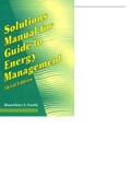 Solutions Manual for Guide to Energy Management 3rd Edition Klaus-Dieter E. Pawlik