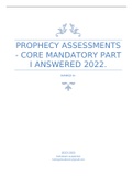 (answered)Prophecy Assessments - Core Mandatory Part I / Prophecy Core Mandatory Part 1 Winter 2022, all answered 100% correct.