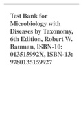 Test Bank for Microbiology with Diseases by Taxonomy, 6th Edition, Robert W. Bauman