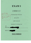 CHEM 111: Exam One