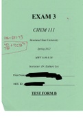 Chemistry One All Exams, Morehead State University