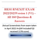 HESI RN EXIT EXAM 2022/2023Version 1 (screenshots from actual exam) – All 160 Questions & Answers