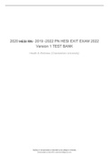 HESI EXIT EXAM 2022 Version 1 TEST BANK