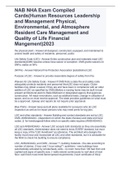NAB NHA Exam Compiled Cards(Human Resources Leadership and Management Physical, Environmental, and Atmosphere Resident Care Management and Quality of Life Financial Mangement)2023