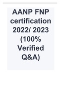 2022/ 2023 AANP FNP certification  (100% Verified Q&A).