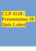 CLP 4110: Presentation 10 Quiz Latest