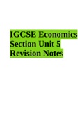 IGCSE Economics Section Unit 5 Revision Notes (Summary) 2023