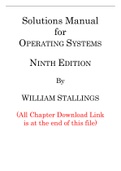 Solutions Manual for Operating Systems Internals and Design Principles 9th Edition By William Stallings