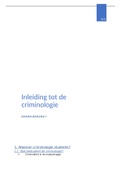 Samenvatting Inleiding tot de criminologie