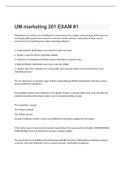UM marketing 201 EXAM #1 2023 with 100% correct answers