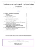 Summary Developmental psychology (2 parts), 1 Year Psych course VU 