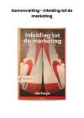 Samenvatting Inleiding tot de marketing, ISBN: 9789001886868  Inleiding tot de marketing