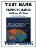 TEST BANK FOR NEUROSCIENCE: EXPLORING THE BRAIN, 4TH EDITION 