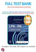 Test Banks For LPN to RN Transitions 5th Edition by Lora Claywell, 9780323697972, Chapter 1-18 Complete Guide
