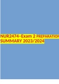 NUR2474–Exam 2 PREPARATION SUMMARY 2023/2024