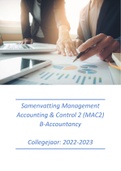 Samenvatting Management Accounting & Control 2 (MAC2) Boek + Artikelen