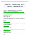 BLS Test- Final exam study review questions and answers 100% 