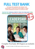 Test Bank For Leadership and Nursing Care Management 7th Edition By Diane Huber; M. Lindell Joseph 9780323697118 Chapter 1-26 Complete Guide .