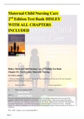 Maternal Child Nursing Care 2nd Edition Test Bank HISLEY WITH ALL CHAPTERS INCLUDED 