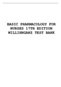 BASIC PHARMACOLOGY FOR NURSES 17TH EDITION WILLIHNGANZ TEST BANK