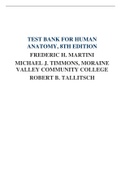 TEST BANK FOR HUMAN ANATOMY, 8TH EDITION FREDERIC H. MARTINI MICHAEL J. TIMMONS, MORAINE VALLEY COMMUNITY COLLEGE ROBERT B. TALLITSCH////