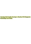 Nursing 5333 Family Nursing 1; Martha STD Diagnostic Reasoning Case Study.