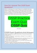 CISSP Practice Exam Quiz CISSP Quiz WITH 100% CORRECT ANSWERS| VERY HELPFUL