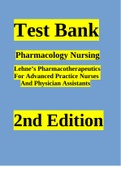 Pharmacology Nursing Test Bank Lehnes Pharmacotherapeutics for Advanced Practice Nurses And Physician Assistants 2nd Edition