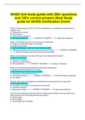 IAHSS (full study guide) with 280+ questions  and 100% correct answers (Best Study  guide for IAHSS Certification Exam)