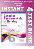 (Instant download)Test Bank for Canadian Fundamentals of Nursing 6th Edition by Potter|2023| Latest guide
